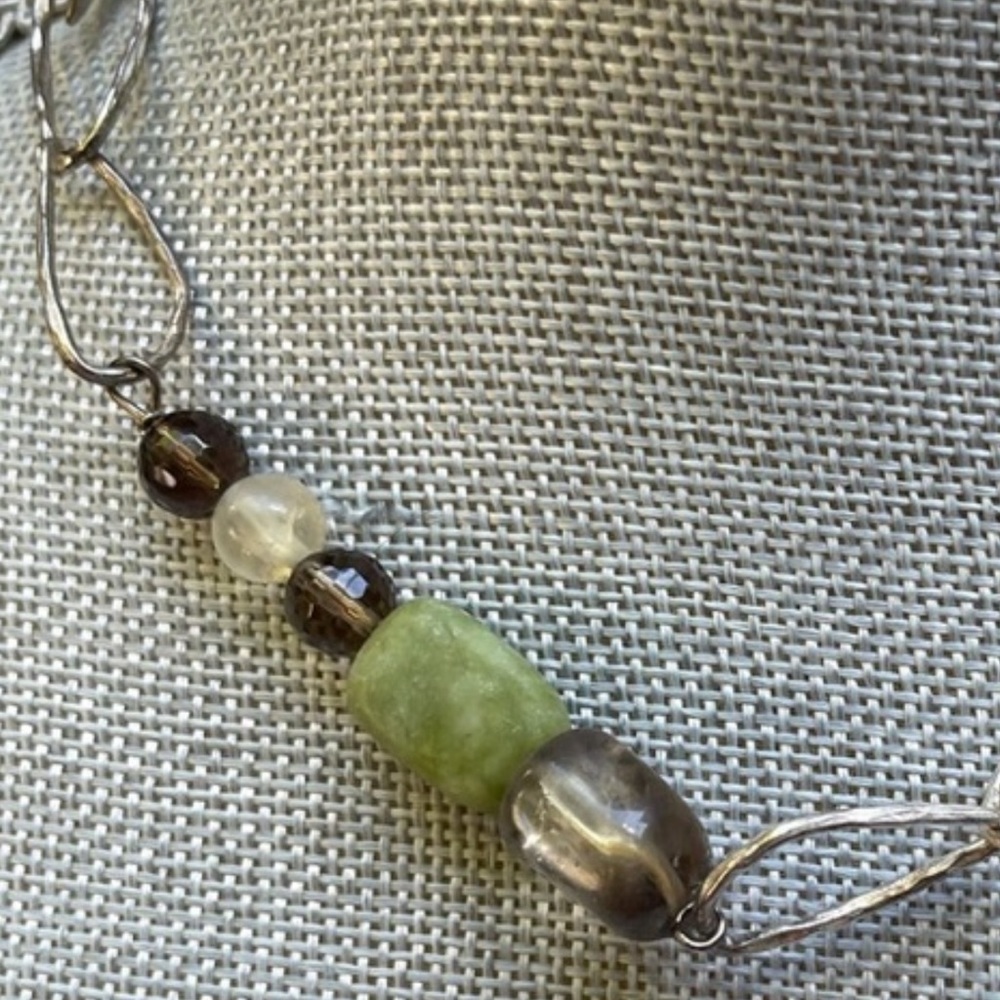 Silpada 18” Oxidized Silver Jade Necklace